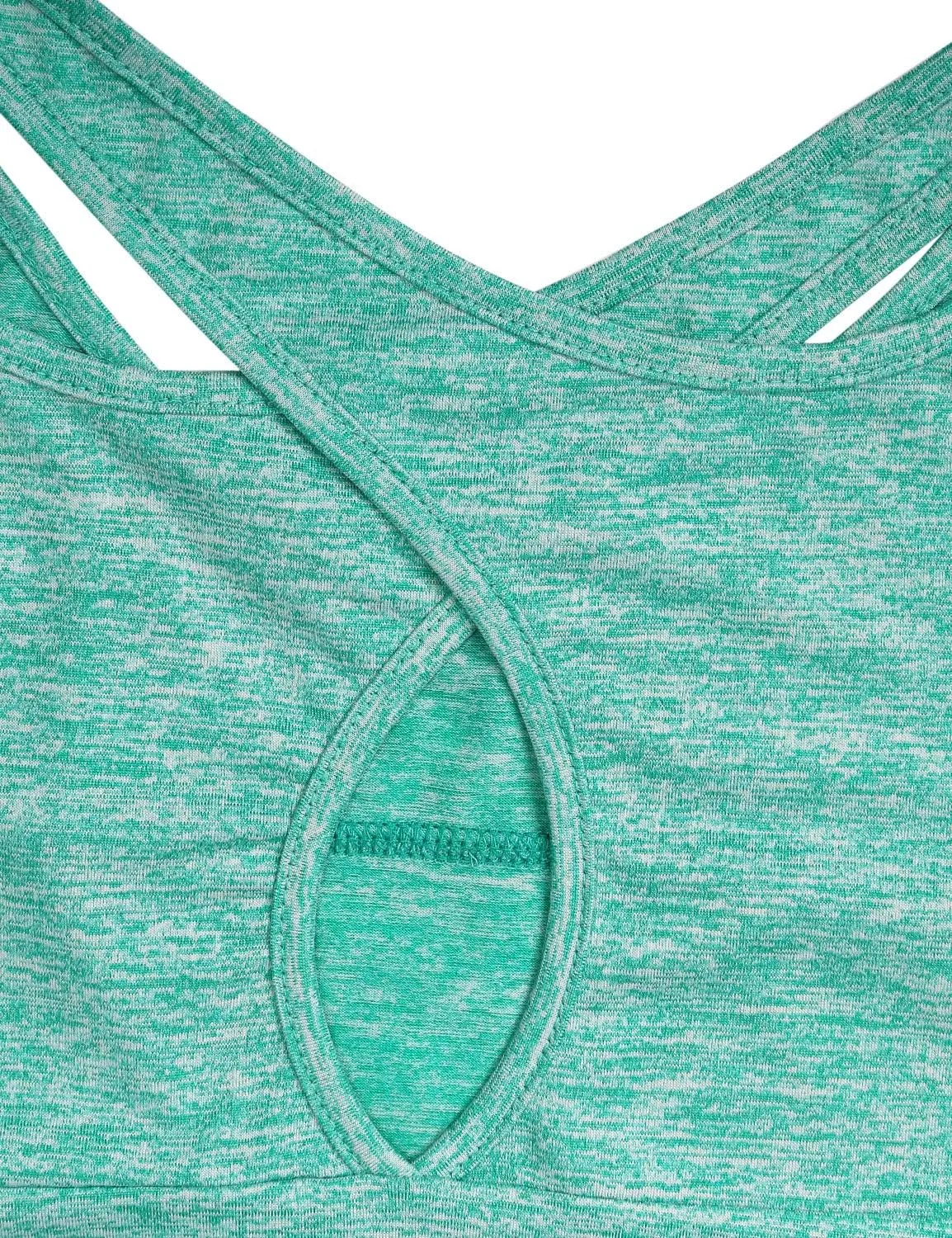 Kimmery Woman Short Sleeve Round Neck Criss Cross Back Yoga Shirt