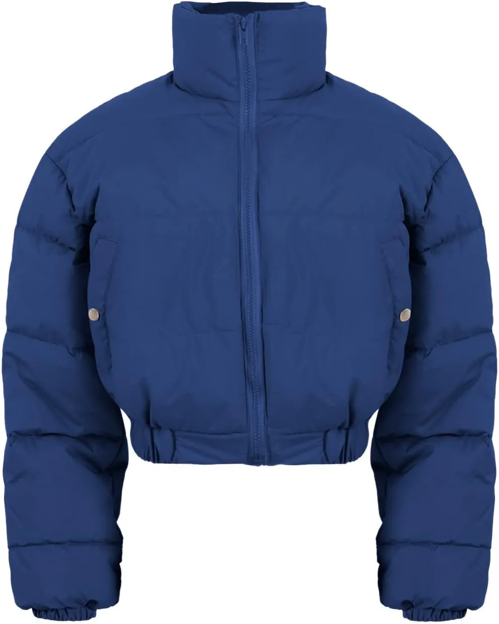 Kissonic Women's Cropped Puffer Jacket Quilted Coat Baggy Puffer Short Down Outerwear with Pockets
