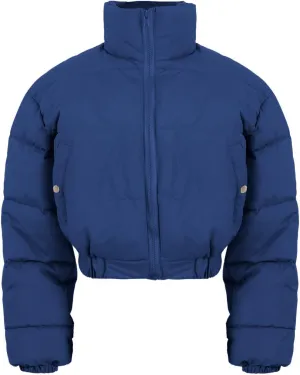 Kissonic Women's Cropped Puffer Jacket Quilted Coat Baggy Puffer Short Down Outerwear with Pockets