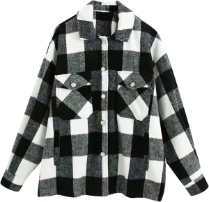 Ladies Loose Fit Tee Blouse With Chest Pockets Dressy Classic-Fit Blouse Top Soft Button Down Jacket Coats