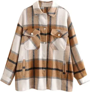 Ladies Loose Fit Tee Blouse With Chest Pockets Dressy Classic-Fit Blouse Top Soft Button Down Jacket Coats