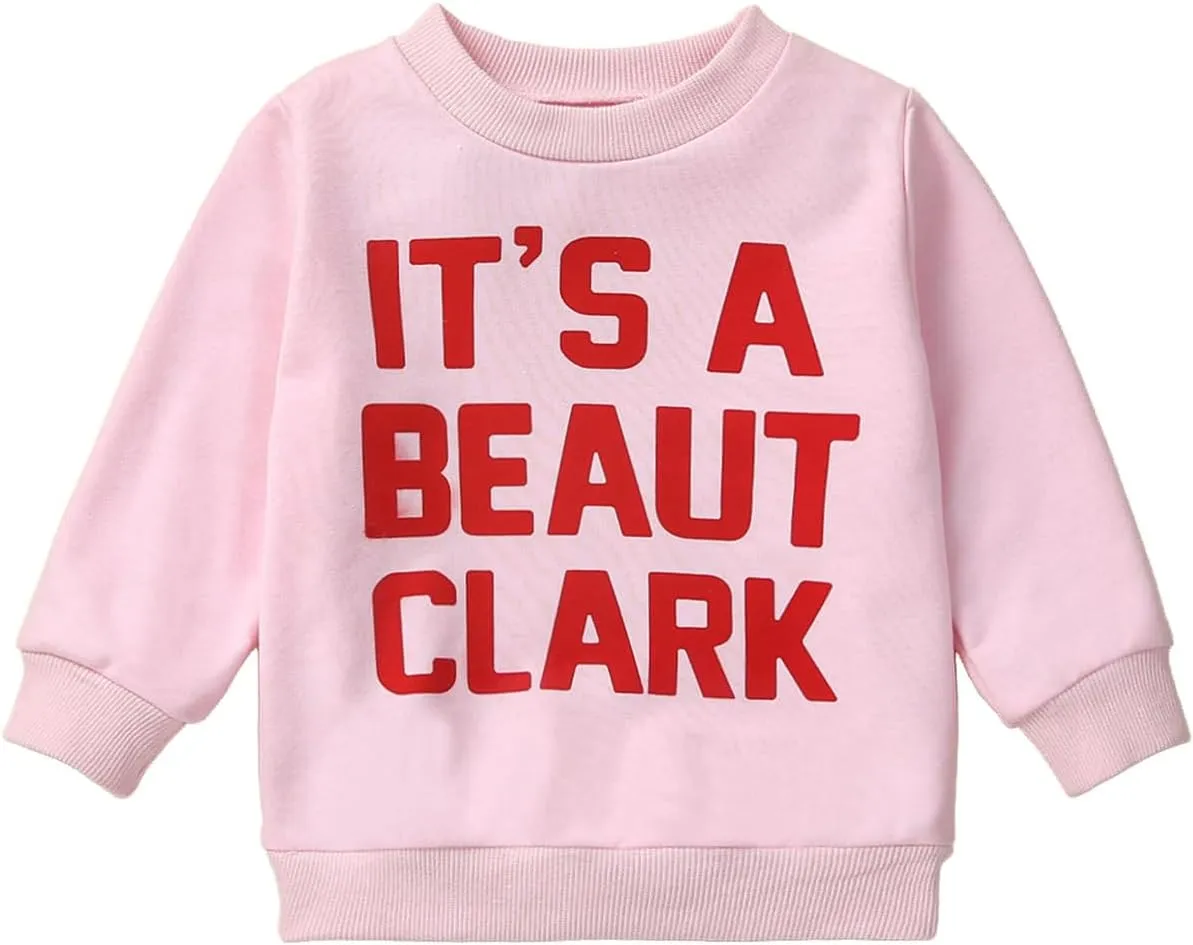 Lesimsam Toddler Baby Boy Girl Christmas Outfit Crewneck Sweatshirt Pullover Tops Cotton Long Sleeve T-Shirt Top Blouse