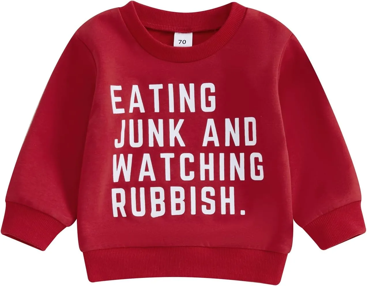 Lesimsam Toddler Baby Boy Girl Christmas Outfit Crewneck Sweatshirt Pullover Tops Cotton Long Sleeve T-Shirt Top Blouse