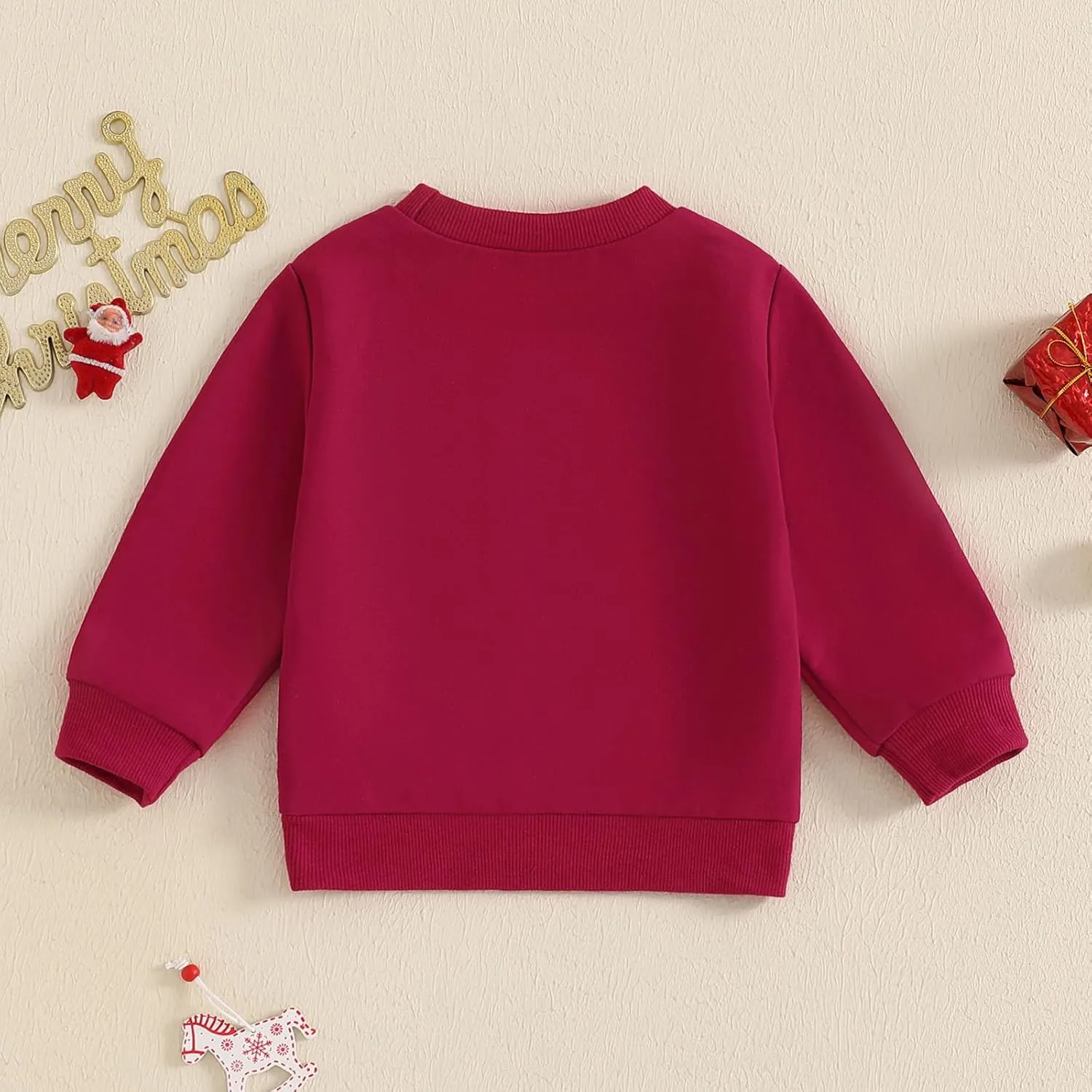 Lesimsam Toddler Baby Boy Girl Christmas Outfit Crewneck Sweatshirt Pullover Tops Cotton Long Sleeve T-Shirt Top Blouse