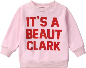 Lesimsam Toddler Baby Boy Girl Christmas Outfit Crewneck Sweatshirt Pullover Tops Cotton Long Sleeve T-Shirt Top Blouse