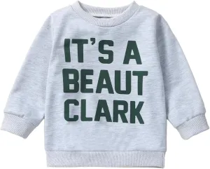 Lesimsam Toddler Baby Boy Girl Christmas Outfit Crewneck Sweatshirt Pullover Tops Cotton Long Sleeve T-Shirt Top Blouse