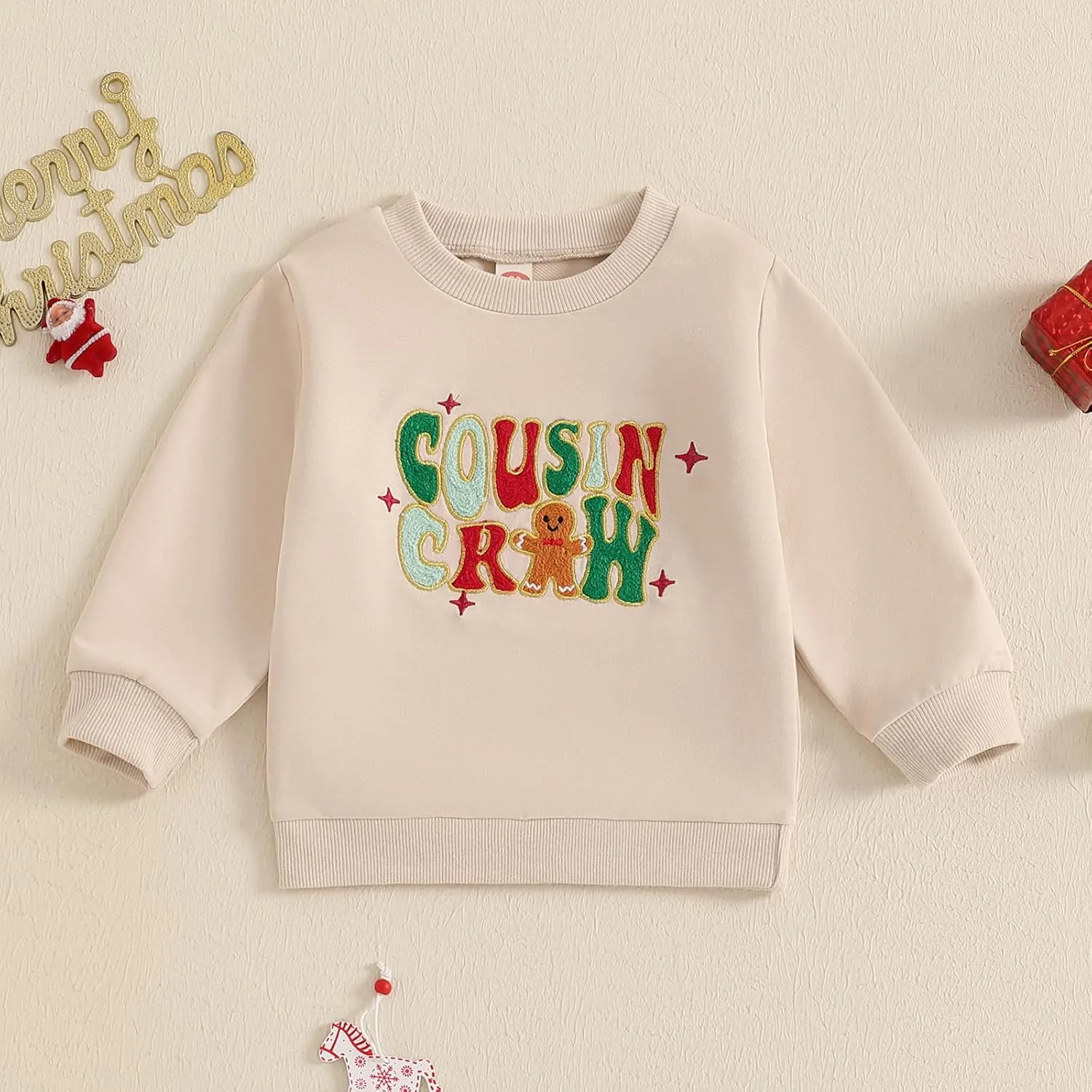 Lesimsam Toddler Baby Boy Girl Christmas Outfit Crewneck Sweatshirt Pullover Tops Cotton Long Sleeve T-Shirt Top Blouse