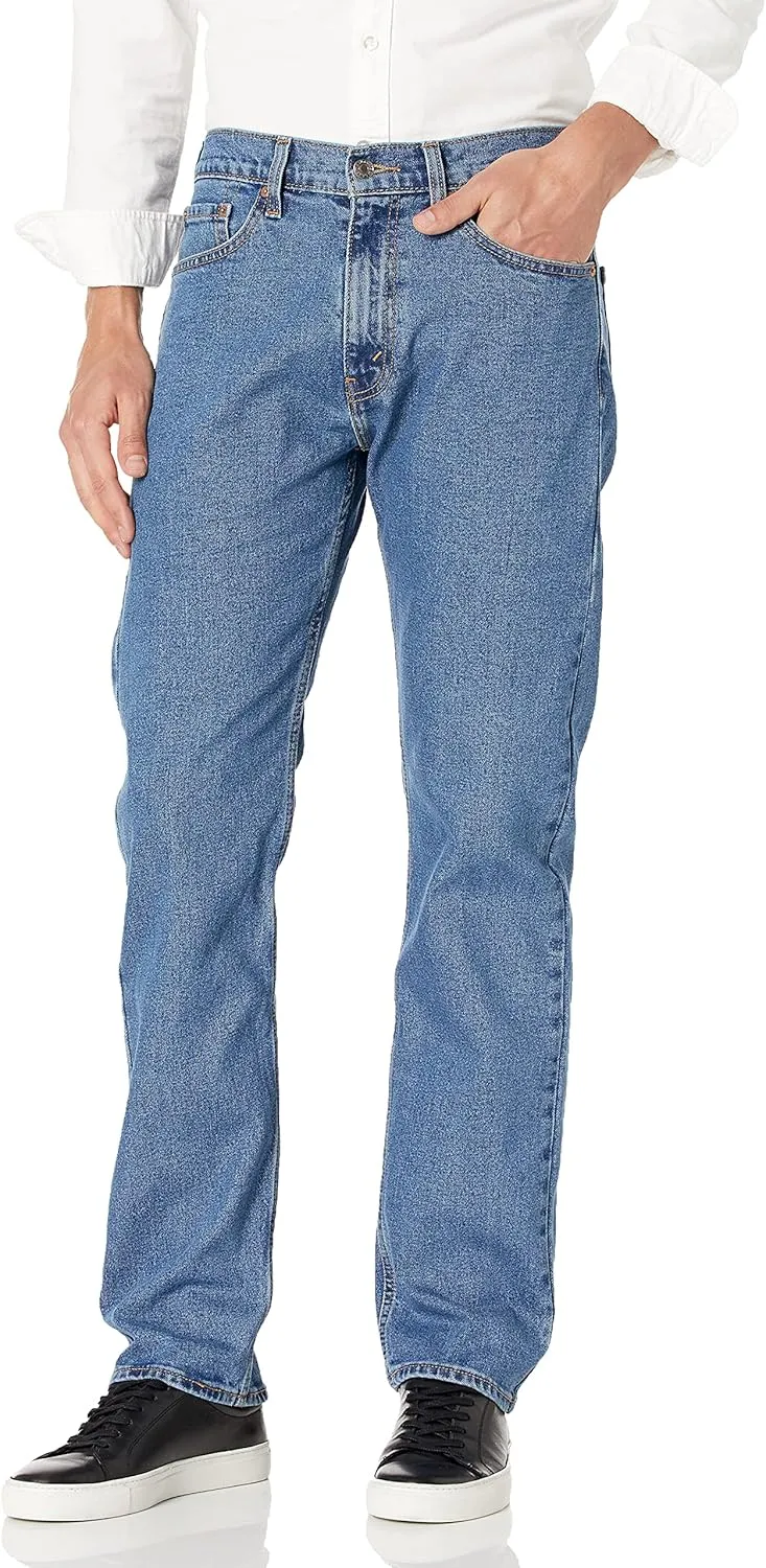 Levi Strauss Signature Gold Men's Regular Fit Flex Jeans, Medium Indigo, 44W x 32L
