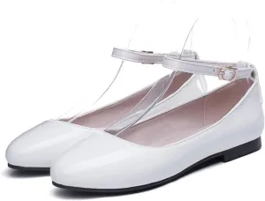Loafers for Women Elegant Spring Women Flat Shoes Casual Red Pink White Loafers with Ankle Straps for Dance and Everyday Wear