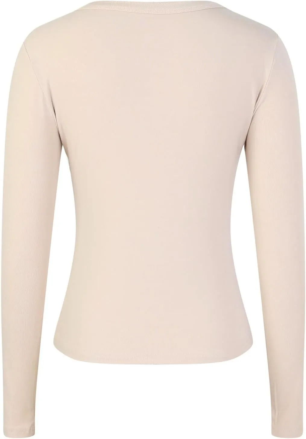 Long Sleeve Shirts for Women V Neck Basics Tops Lightweight Slim Fit Crop Top Base Layer Thermal Undershirts Fall