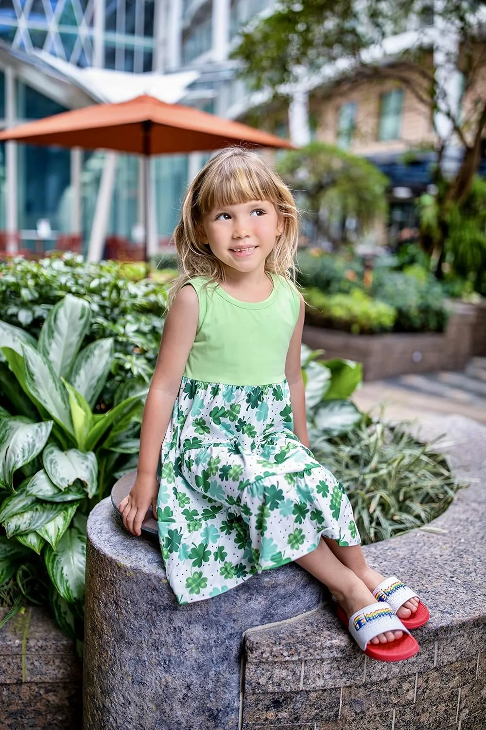 Lovekider Little Girls Casual Cotton Sleeveless Dresses Summer Swing Twirly Sundress Kids 3D Cute Sun Dress 4-9T