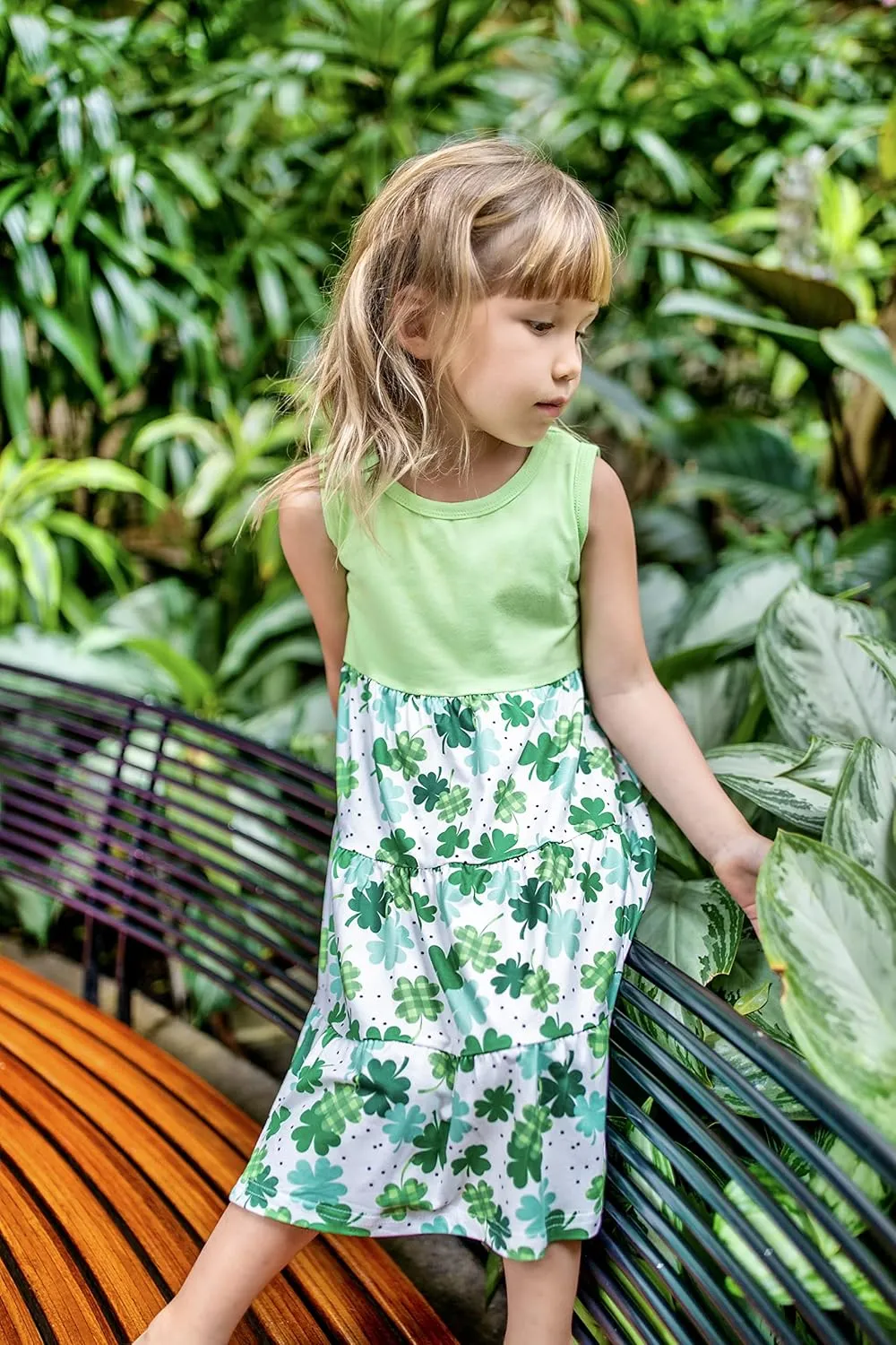 Lovekider Little Girls Casual Cotton Sleeveless Dresses Summer Swing Twirly Sundress Kids 3D Cute Sun Dress 4-9T
