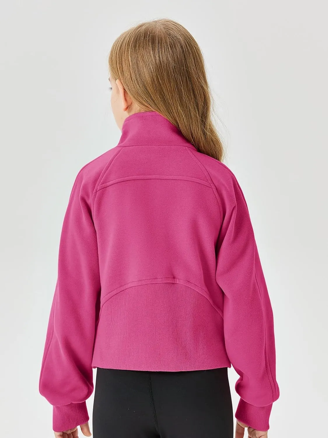 Meikulo Girls Zip Up Sweatshirt Kids Fashion Stand Collar Fleece Lined Jacket with Pockets 7-14 Years