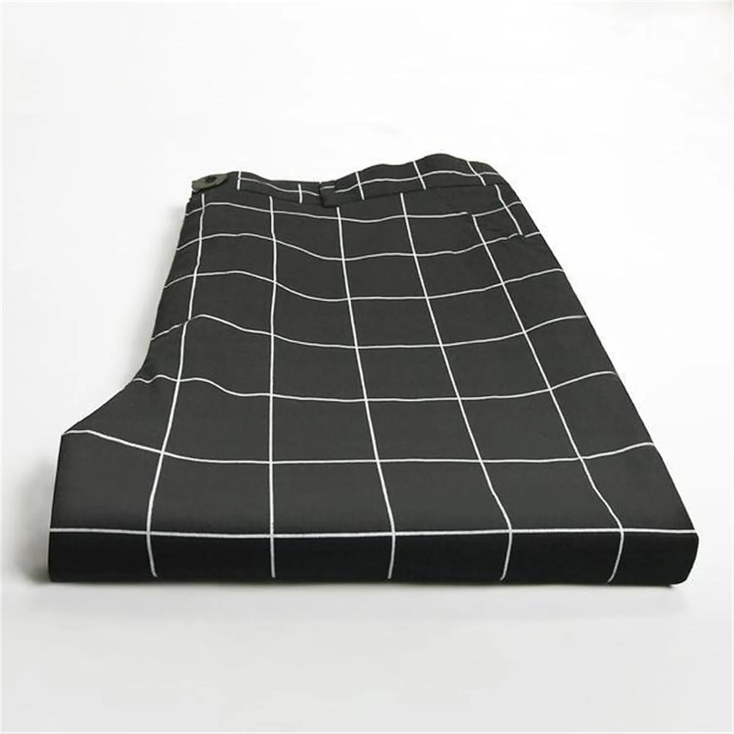 Men's Fashion Stretch Dress Pants Casual Business Golf Pant Trousers Slim Fit Plaid Skinny Long Pants