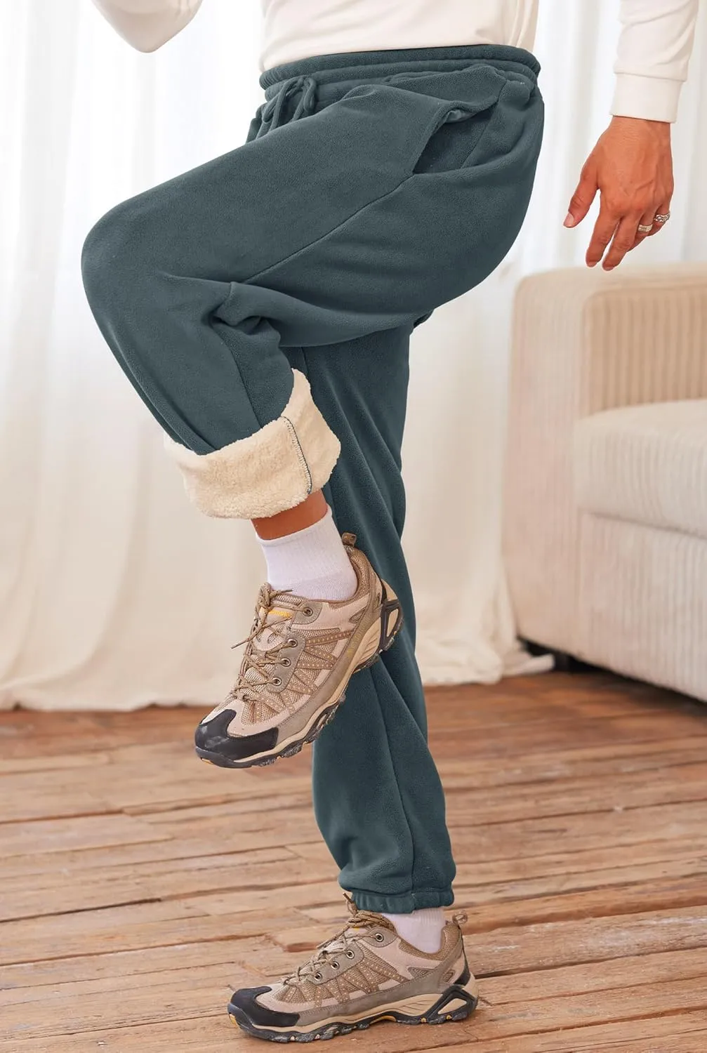 Men's Fleece Lined Sherpa Sweatpants Active Running Joggers with Pockets (S-2XL)
