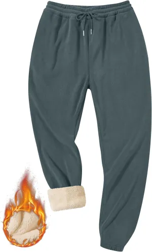 Men's Fleece Lined Sherpa Sweatpants Active Running Joggers with Pockets (S-2XL)