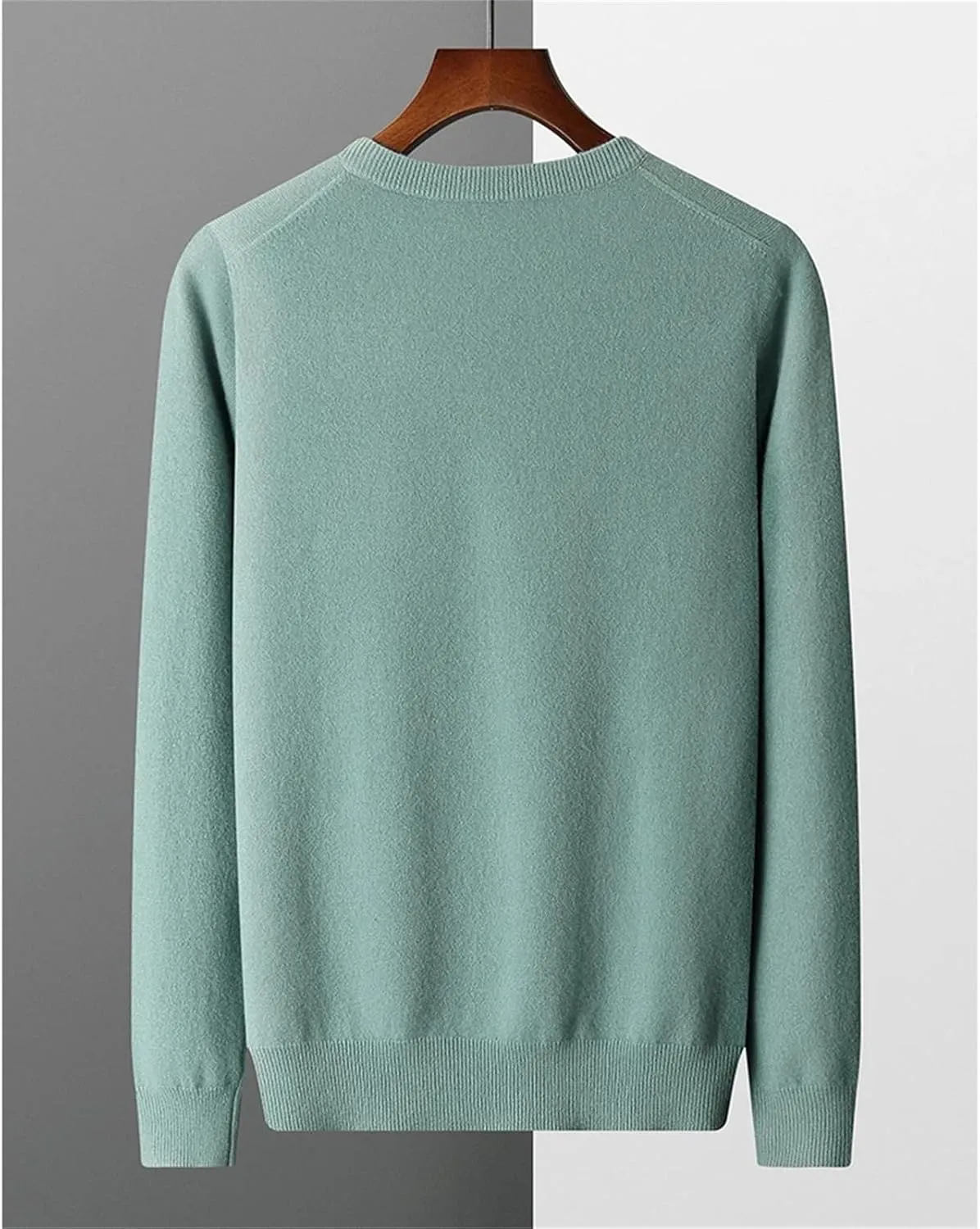 Men's Merino Wool Sweater V-Neck Pullover Top Autumn Winter Knitted Sweaters Casual Loose Jumper
