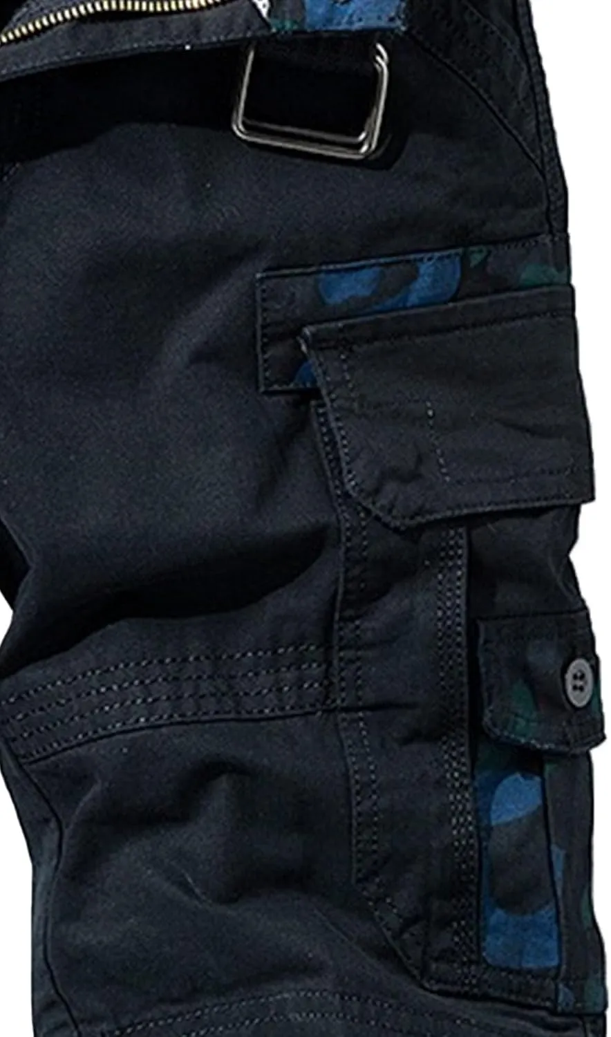Men's Military Cargo Jean Trunk Outdoor Twill with Pockets Shorts Relaxed Fit Elastic Camo Short Pant