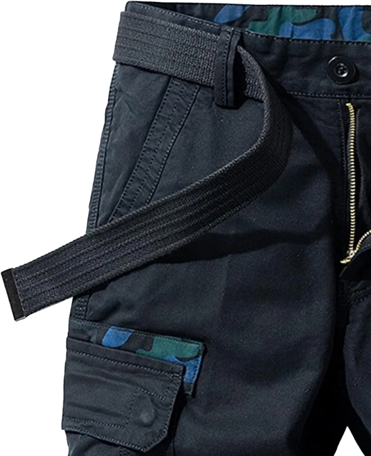 Men's Military Cargo Jean Trunk Outdoor Twill with Pockets Shorts Relaxed Fit Elastic Camo Short Pant