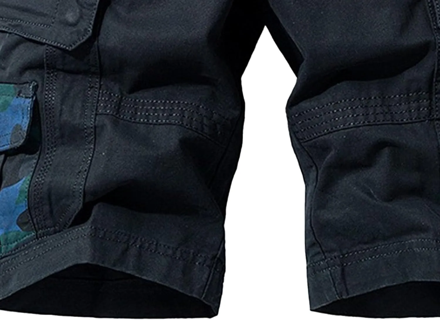 Men's Military Cargo Jean Trunk Outdoor Twill with Pockets Shorts Relaxed Fit Elastic Camo Short Pant