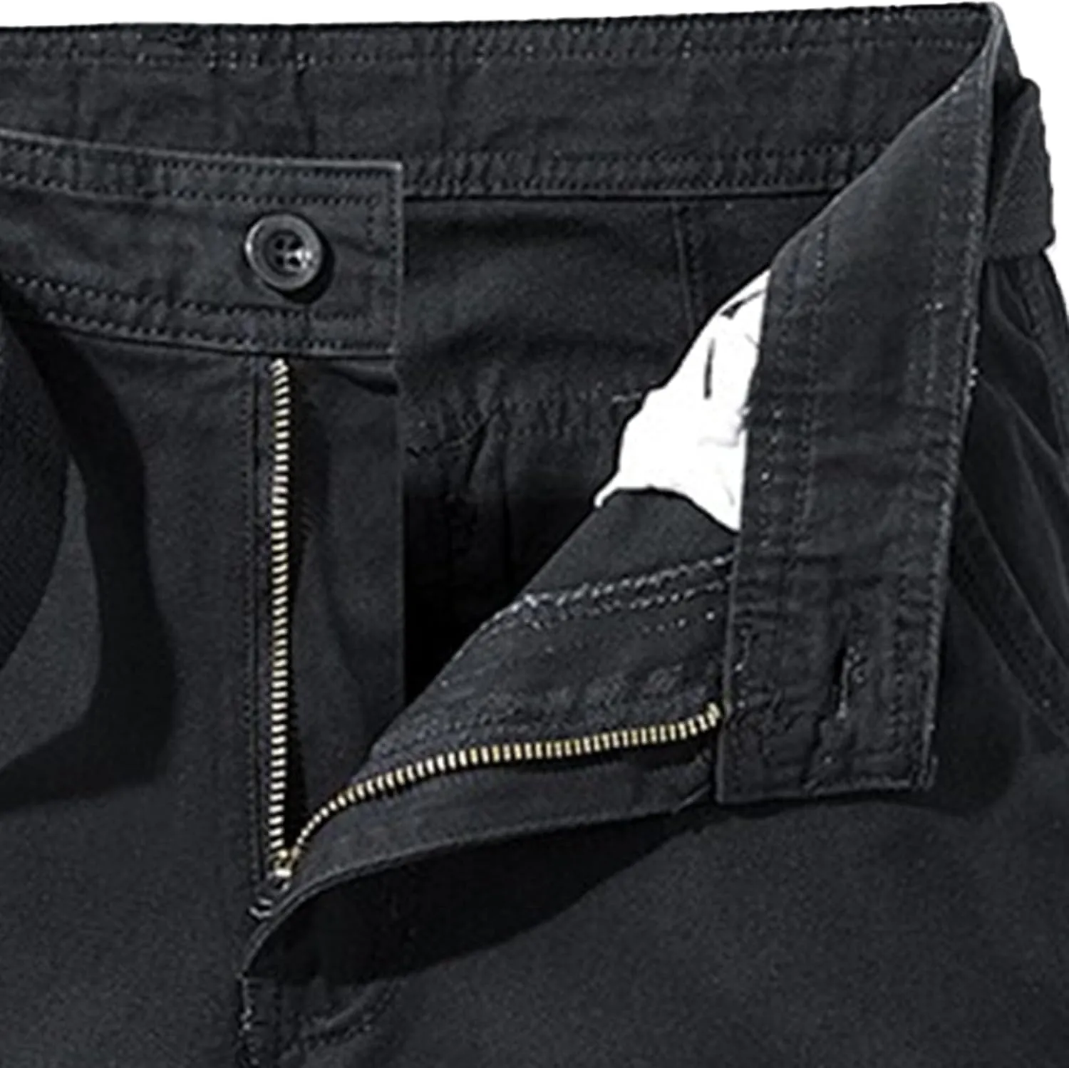 Men's Relaxed Fit Outdoor Jean Trunk Cotton Twill Lightweight Cargo Shorts Zipper Pockets Solid Hiking Short Pants