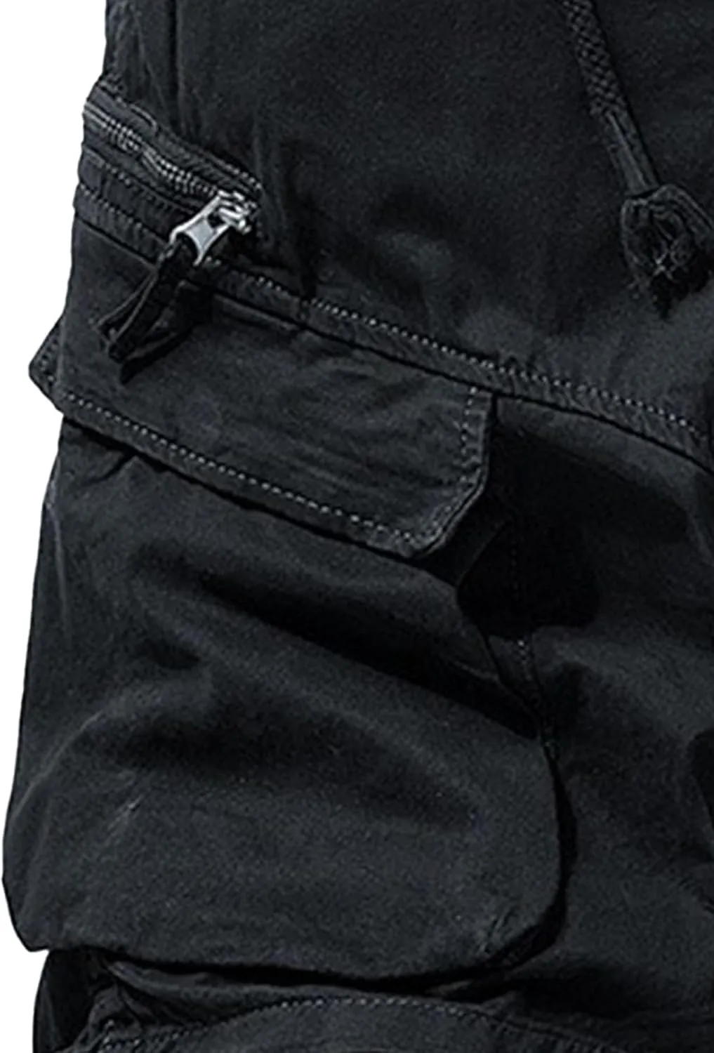 Men's Relaxed Fit Outdoor Jean Trunk Cotton Twill Lightweight Cargo Shorts Zipper Pockets Solid Hiking Short Pants