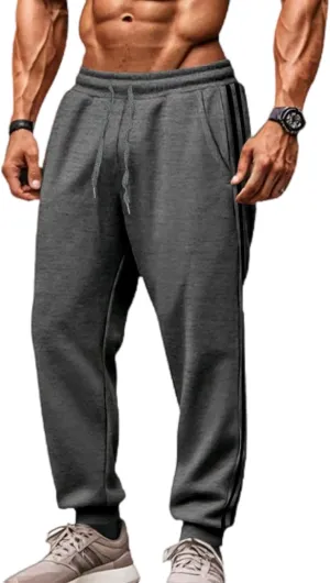 Men's Sweatpants Joggers Drawstring Waist Athletic Pants Tapered Lounge Pants with Pockets