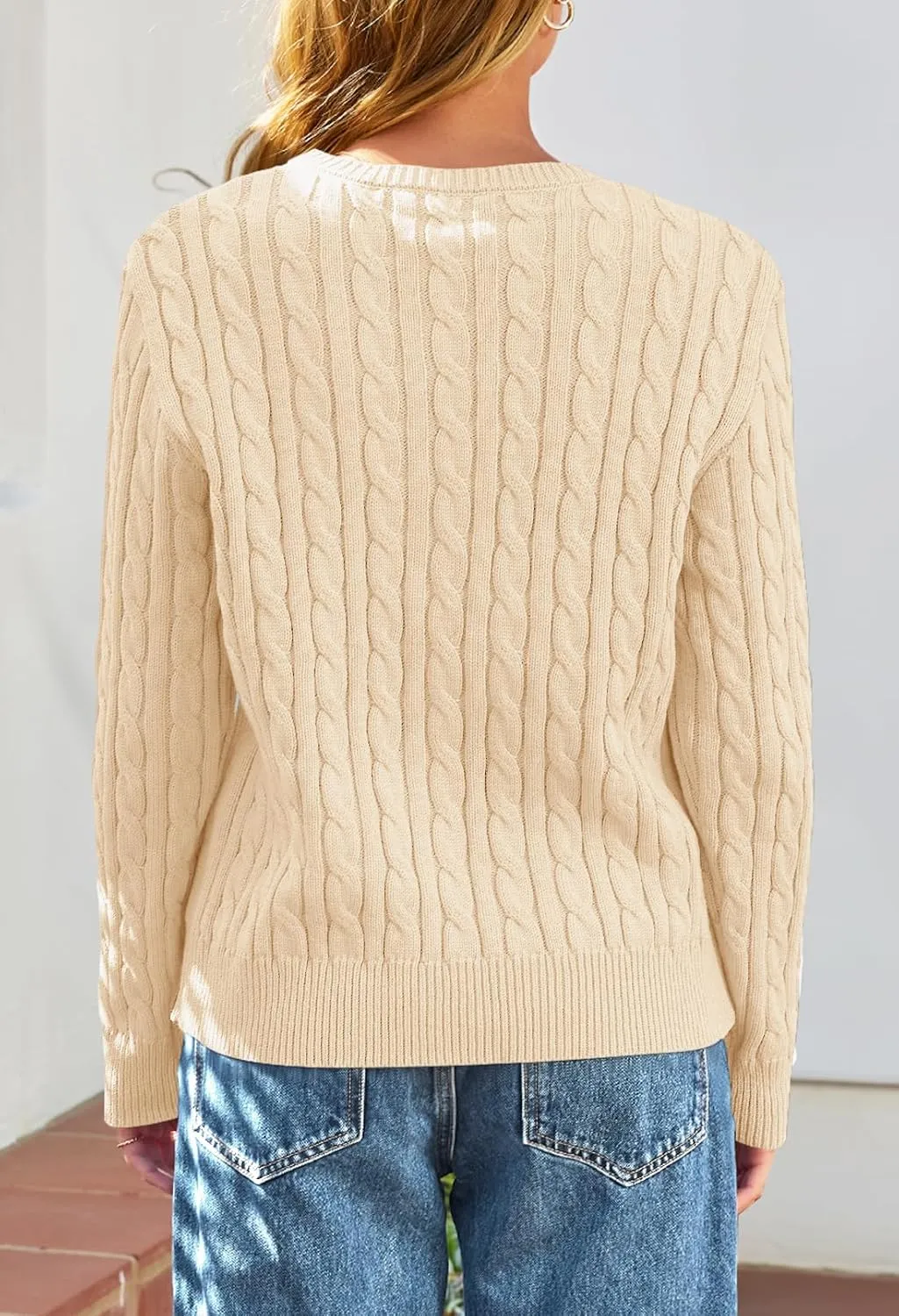 MEROKEETY Women's Cable Knit Open Front Cardigan Sweaters Fall Long Sleeve Button Down Soft Outwear