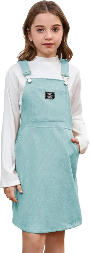 Milumia Girl Corduroy Crisscross Overall Dress with Pocket