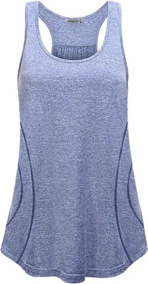 MOQIVGI Womens Sleeveless Loose Fit Racerback Workout Gym Yoga Running Tank Tops