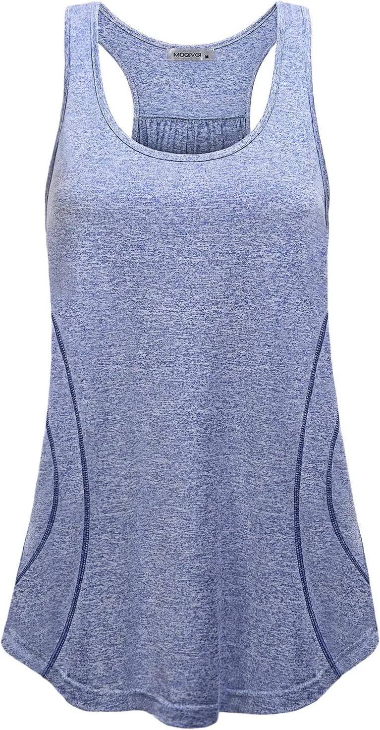 MOQIVGI Womens Sleeveless Loose Fit Racerback Workout Gym Yoga Running Tank Tops