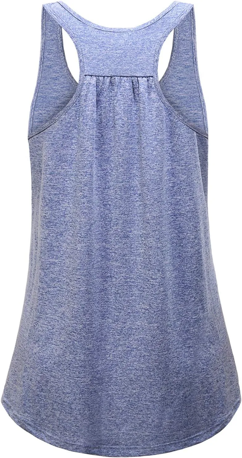 MOQIVGI Womens Sleeveless Loose Fit Racerback Workout Gym Yoga Running Tank Tops