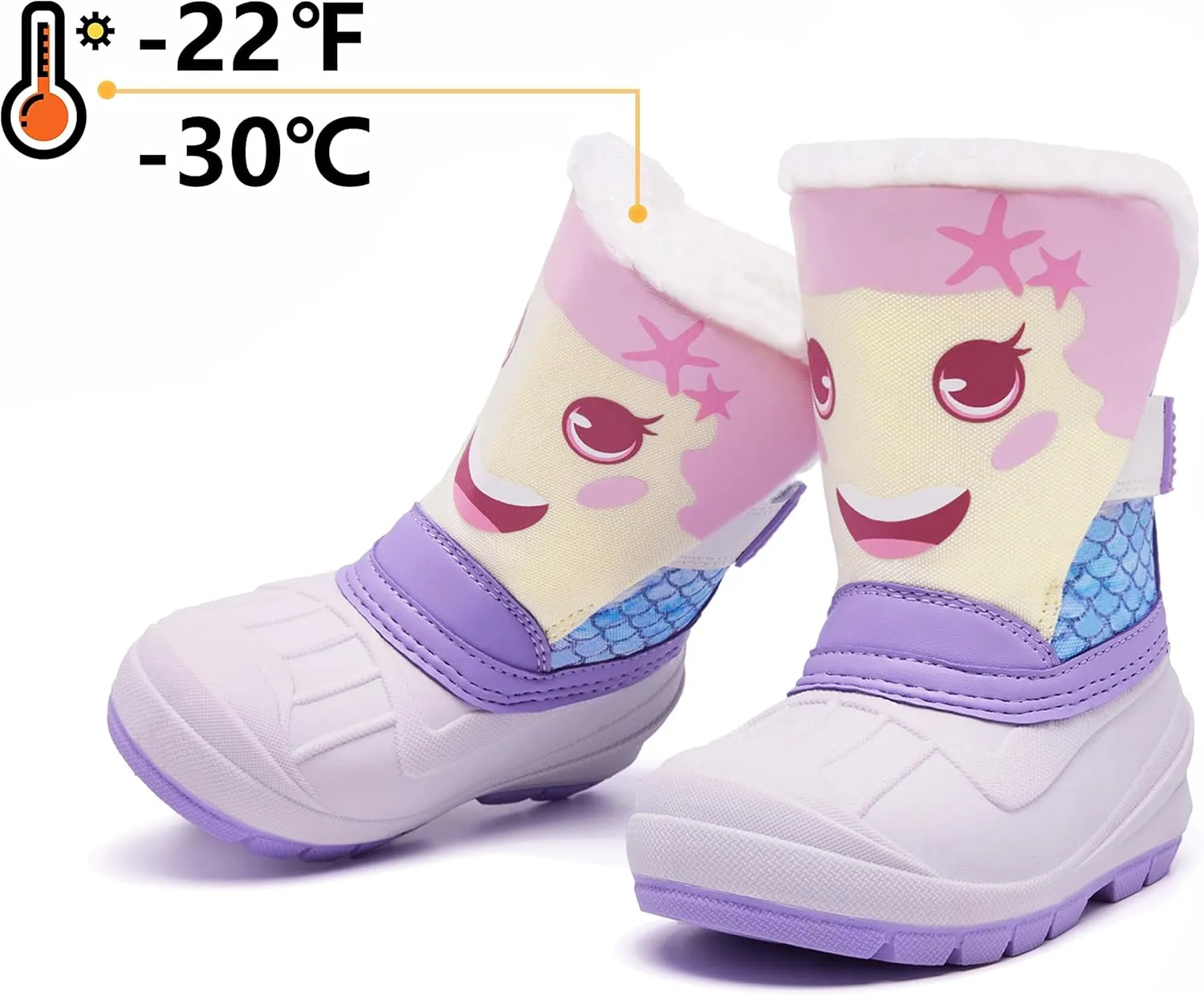 MORENDL Toddler Winter Snow Boots Waterproof Insulated Faux Fur Boys Girls Hiking Boots (Toddler/Little Kid)