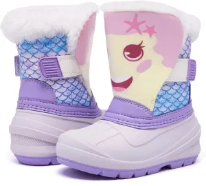 MORENDL Toddler Winter Snow Boots Waterproof Insulated Faux Fur Boys Girls Hiking Boots (Toddler/Little Kid)