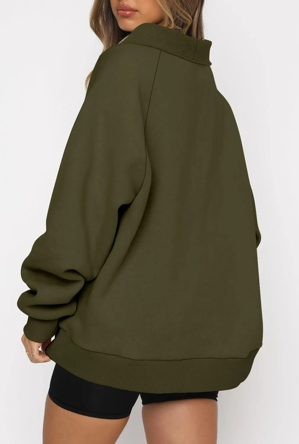 ONLYSHE Womens Half Zip Oversized Sweatshirts Casual Quarter Zipper Hoodies Long Sleeve Shirts Pullovers Fleece Outfits