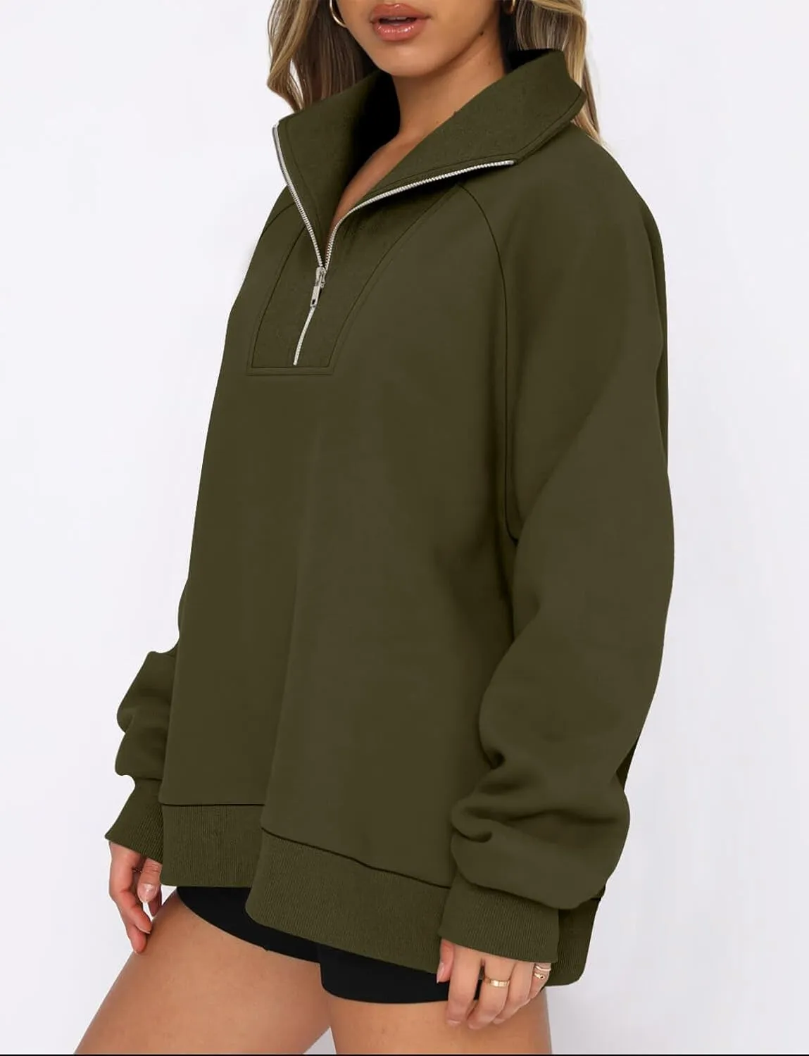 ONLYSHE Womens Half Zip Oversized Sweatshirts Casual Quarter Zipper Hoodies Long Sleeve Shirts Pullovers Fleece Outfits