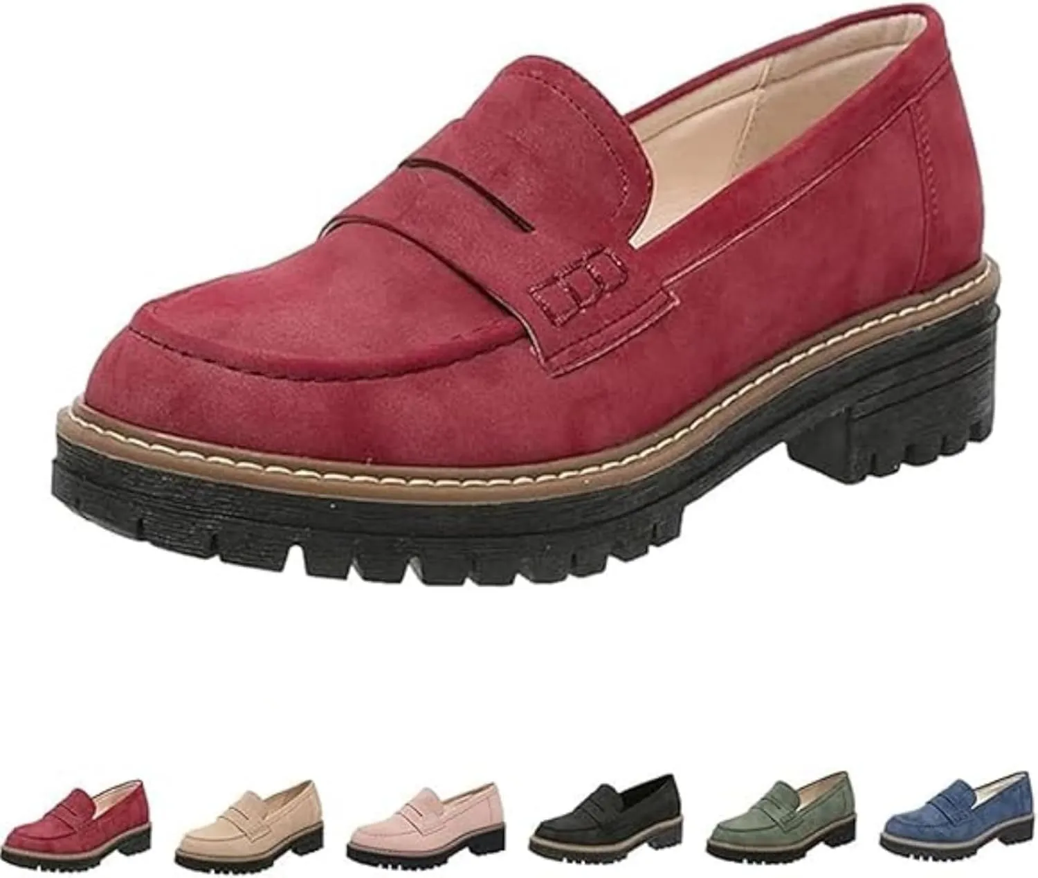 Orthopedic Platform Loafers for Women Thick Sole Loafers Comfort Orthopedic Shoes for Women Round Toe Loafers Shoes Slip on Shoes Casual Walking Shoes