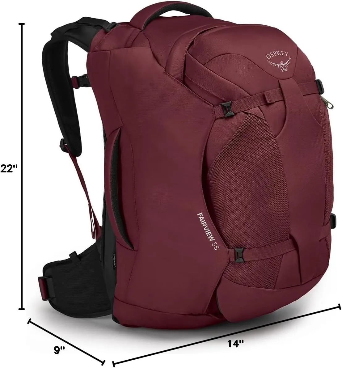 Osprey Fairview 55L Women's Travel Backpack, Zircon Red