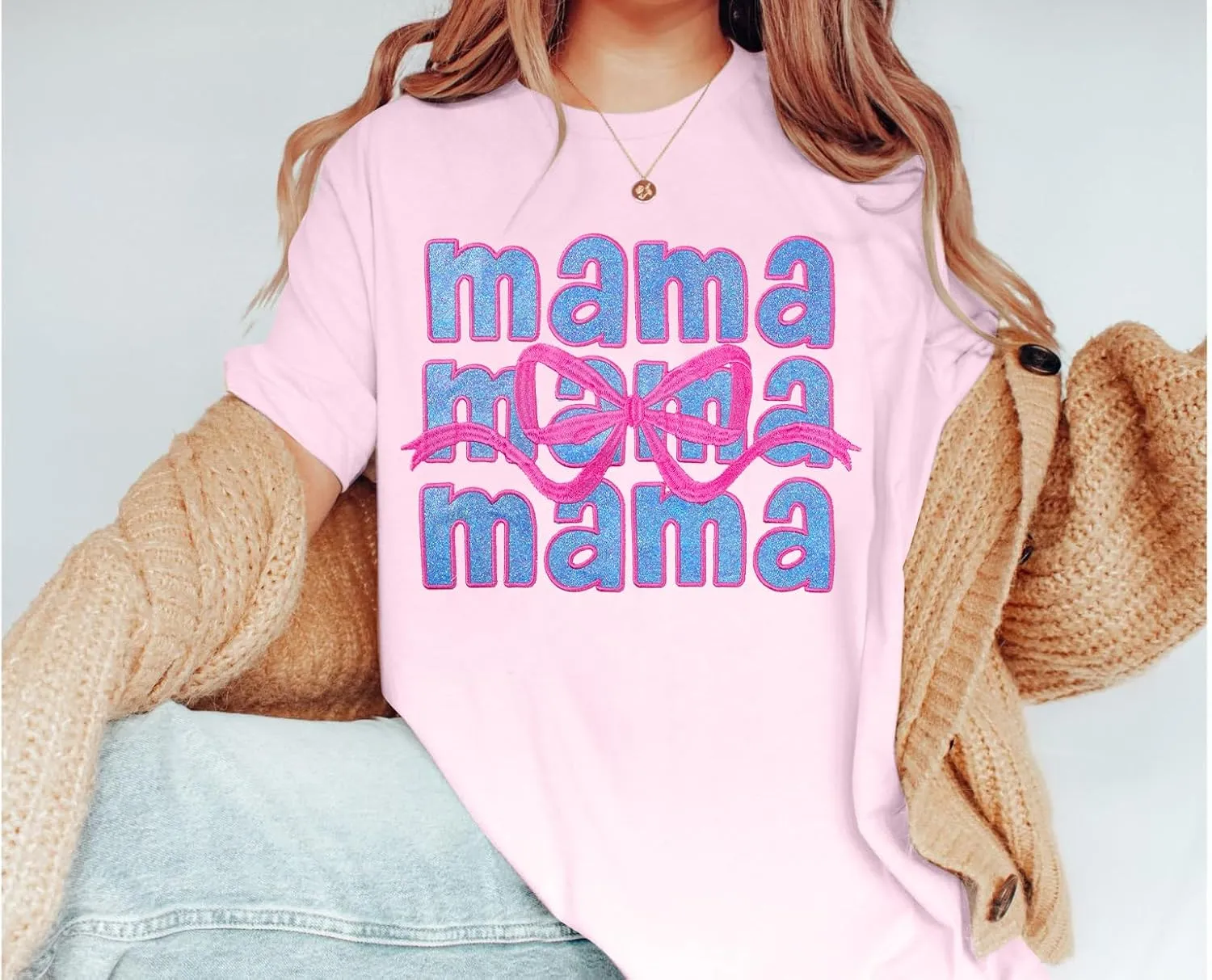 Oversized Mama Shirt Woman Mom Letter Print Tshirt Trendy Mama Shirts Graphic Tees Short Sleeve Tops