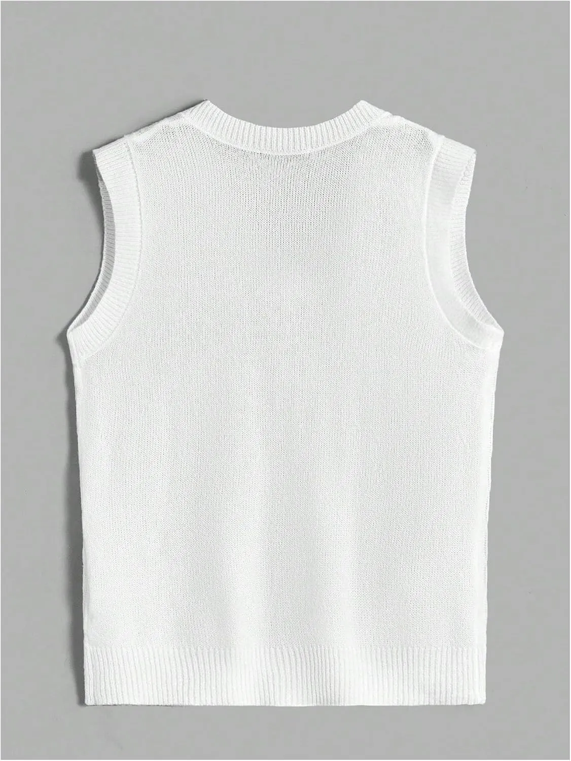 OYOANGLE Men's Cable Knit V Neck Sleeveless Sweater Vests Solid Casual Tank Tops Knitwear