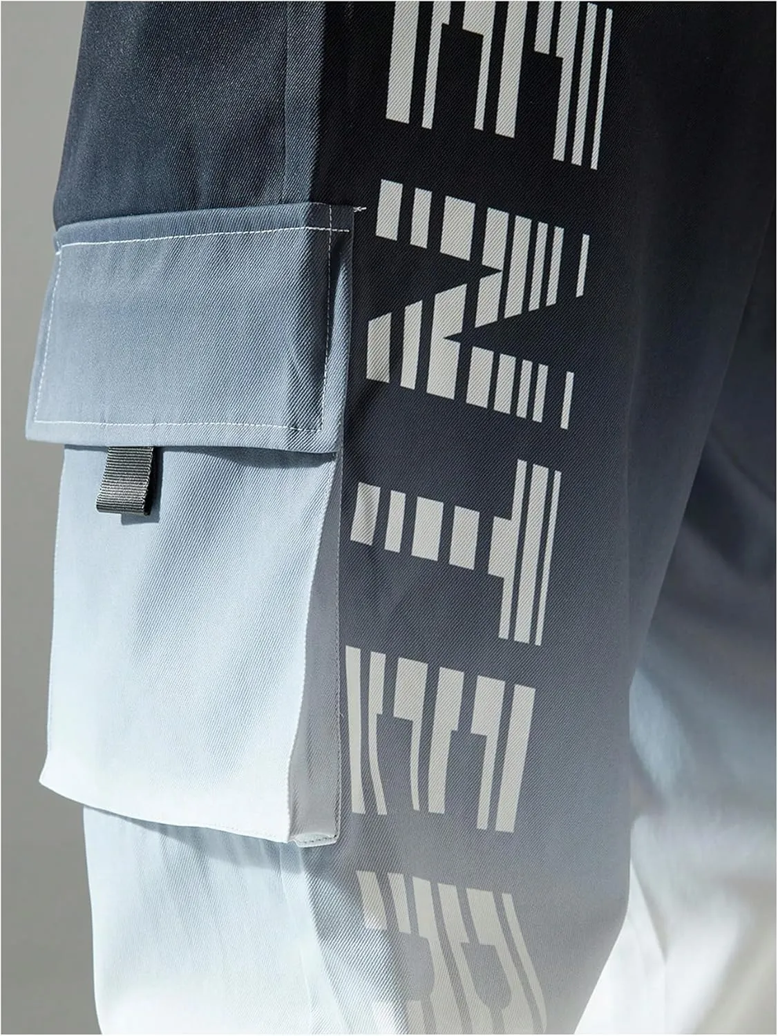 OYOANGLE Men's Ombre Letter Graphic Print Sports Jogger Pants Workout Athletic Cargo Trousers