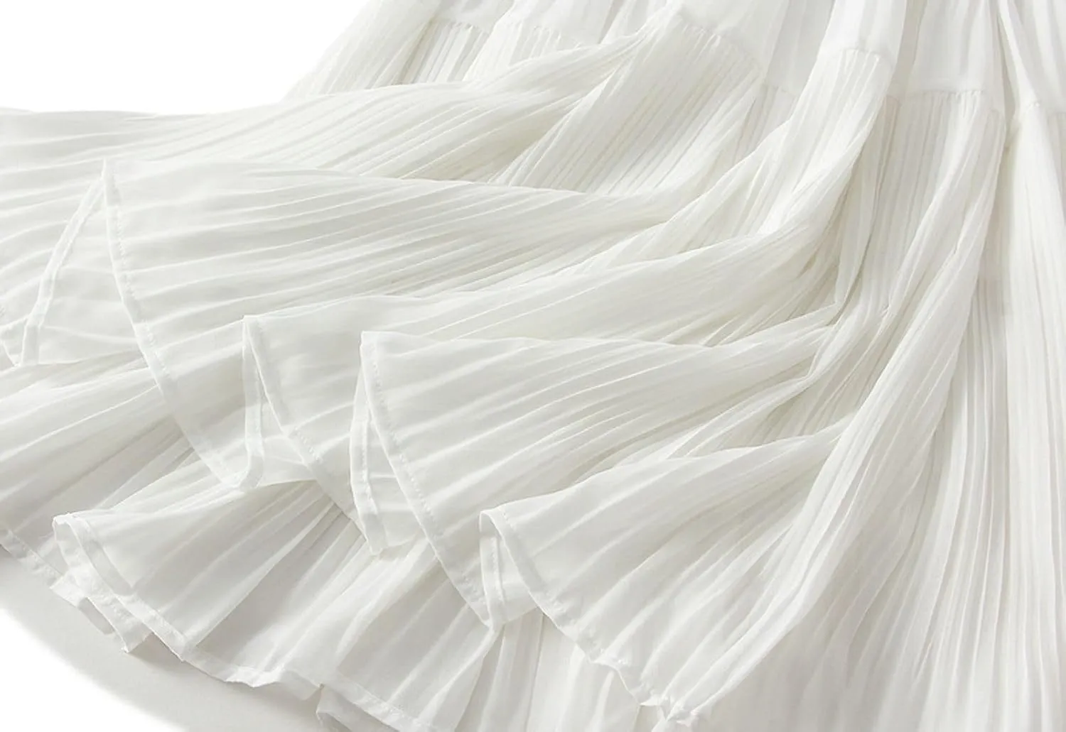 Pleated Midi Skirt for Women High Waist Flowy Long Skirts Casual A-Line Skirt for Daily Outfits