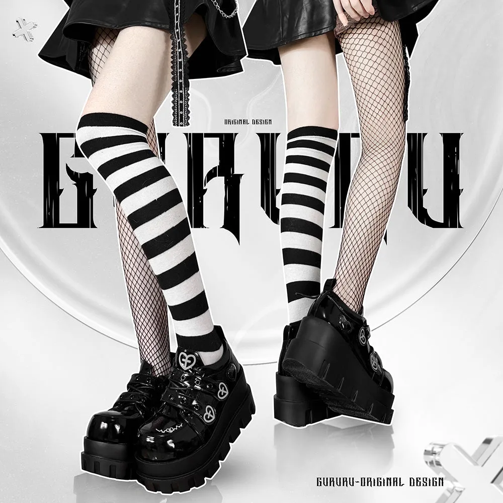 Punk Heart Cross Platform Shoes