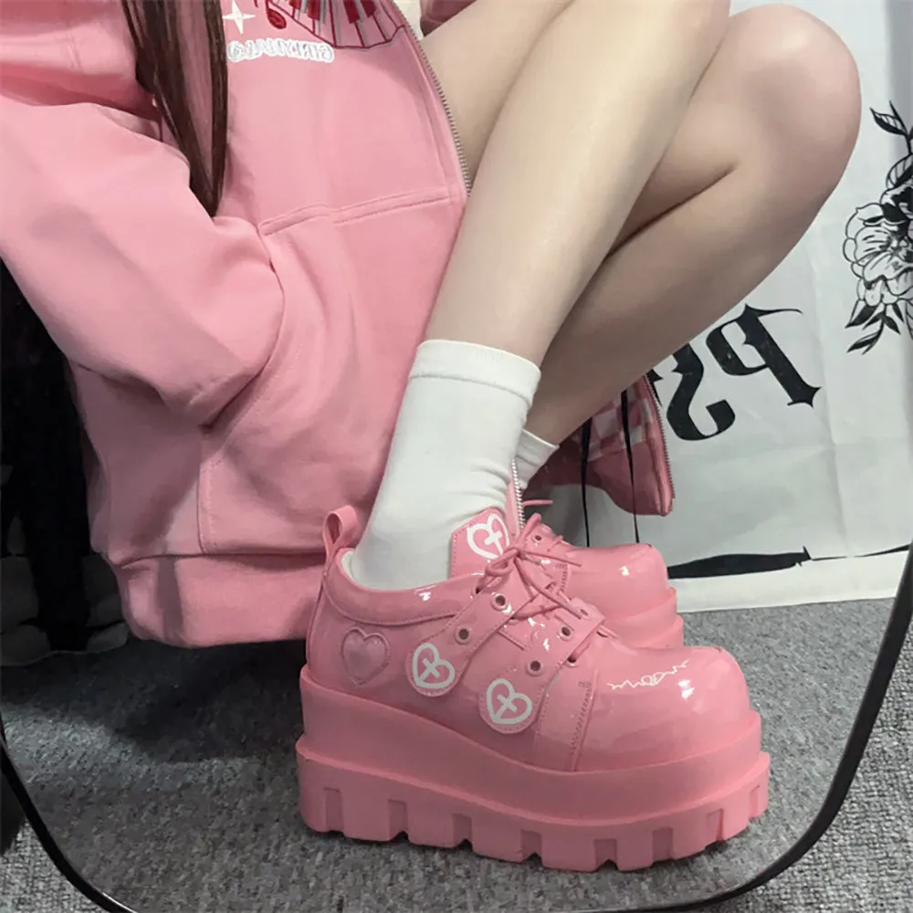 Punk Heart Cross Platform Shoes