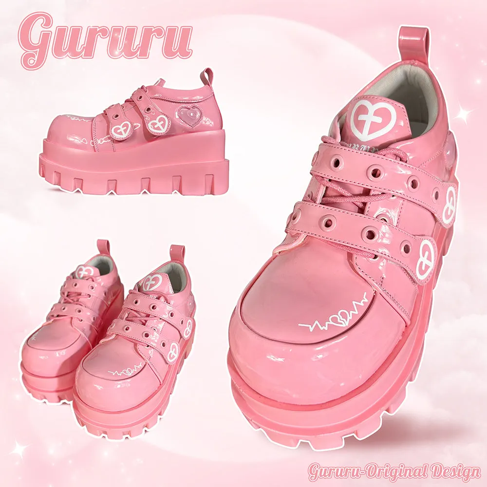Punk Heart Cross Platform Shoes