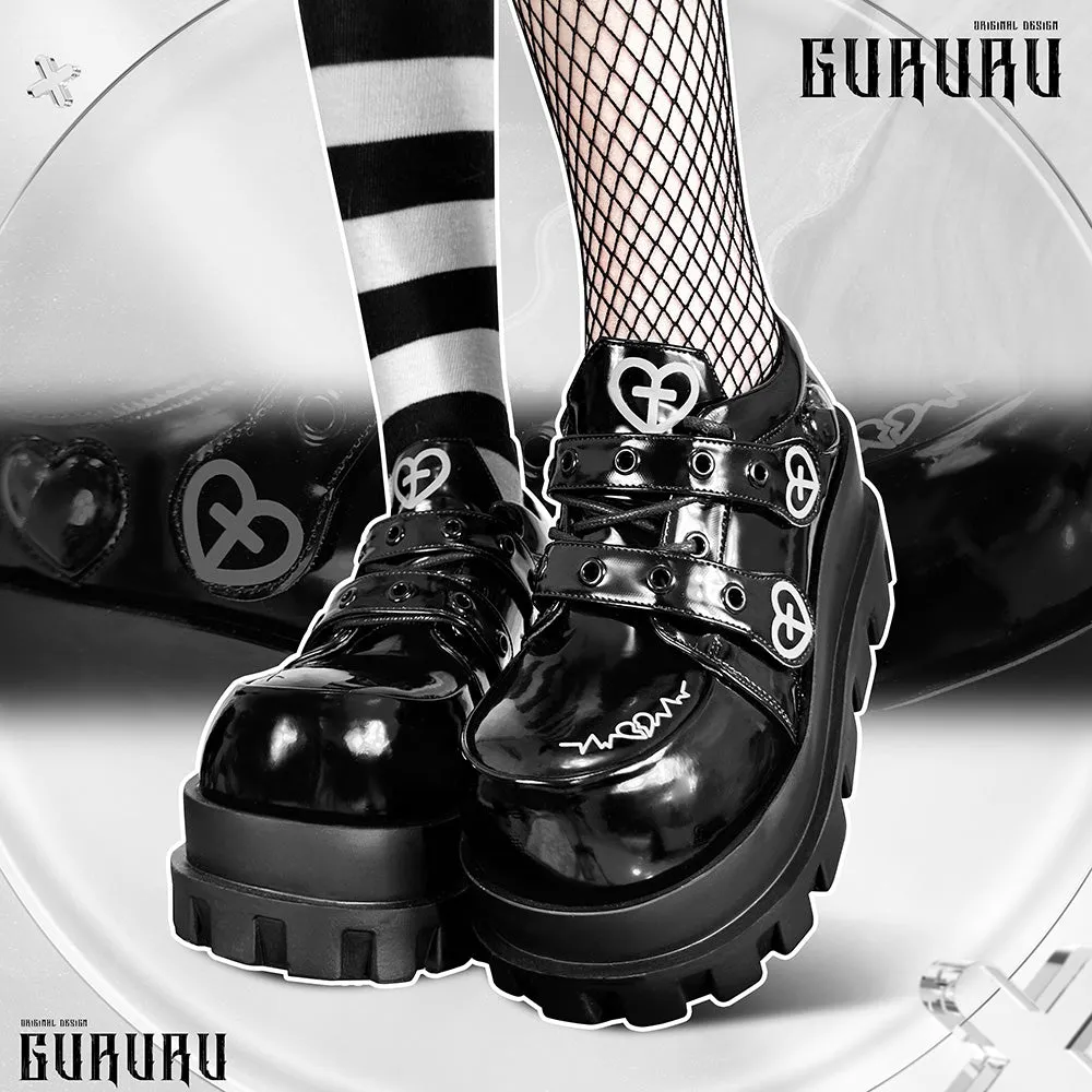 Punk Heart Cross Platform Shoes
