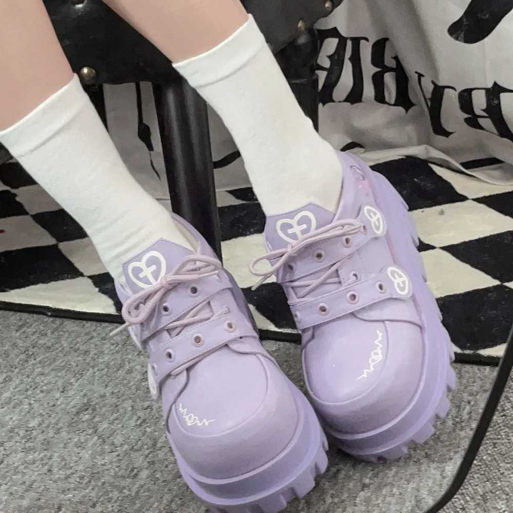 Punk Heart Cross Platform Shoes