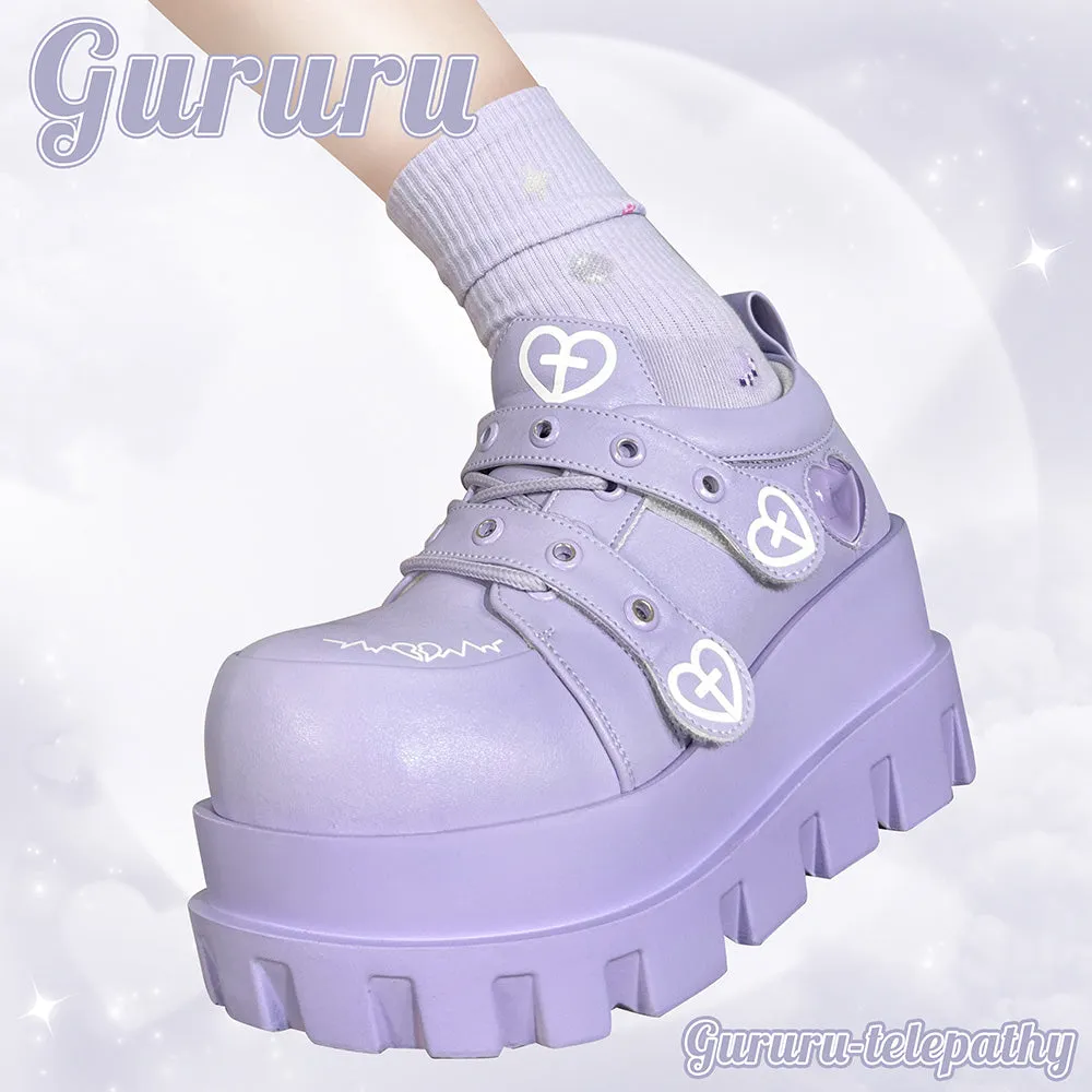 Punk Heart Cross Platform Shoes
