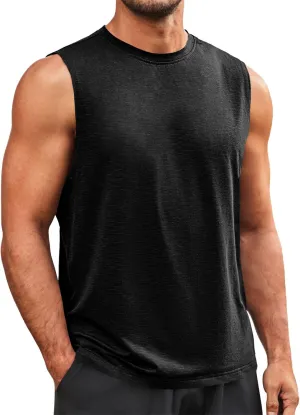 Runcati Mens Sleeveless Tank Tops Workout Athletic Muscle Shirt Casual Summer Beach T Shirts