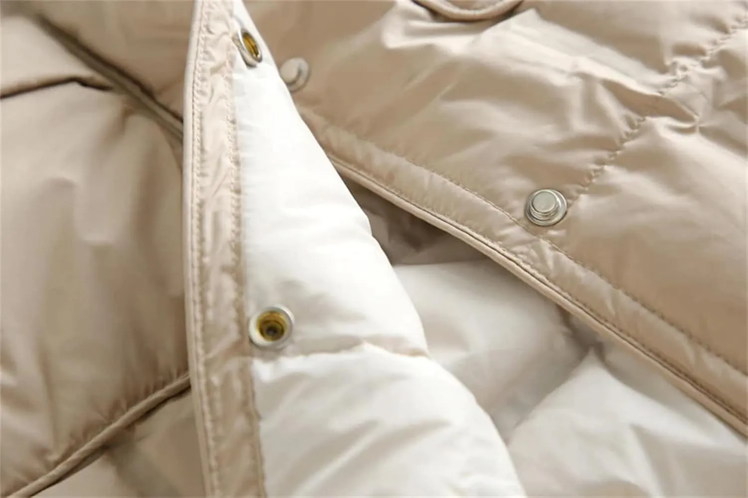 SaoBiiu Women Down Jacket Ultra Light Puffer Coat Winter Stand Collar Casual Long Puffer Jacket